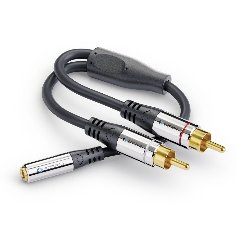 Sonero 2x Cinch auf 3,5mm Audio Adapter Kabel 0,25m
