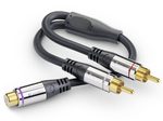 Sonero 2x Cinch auf Cinch Subwoofer Adapter Kabel 0,25m