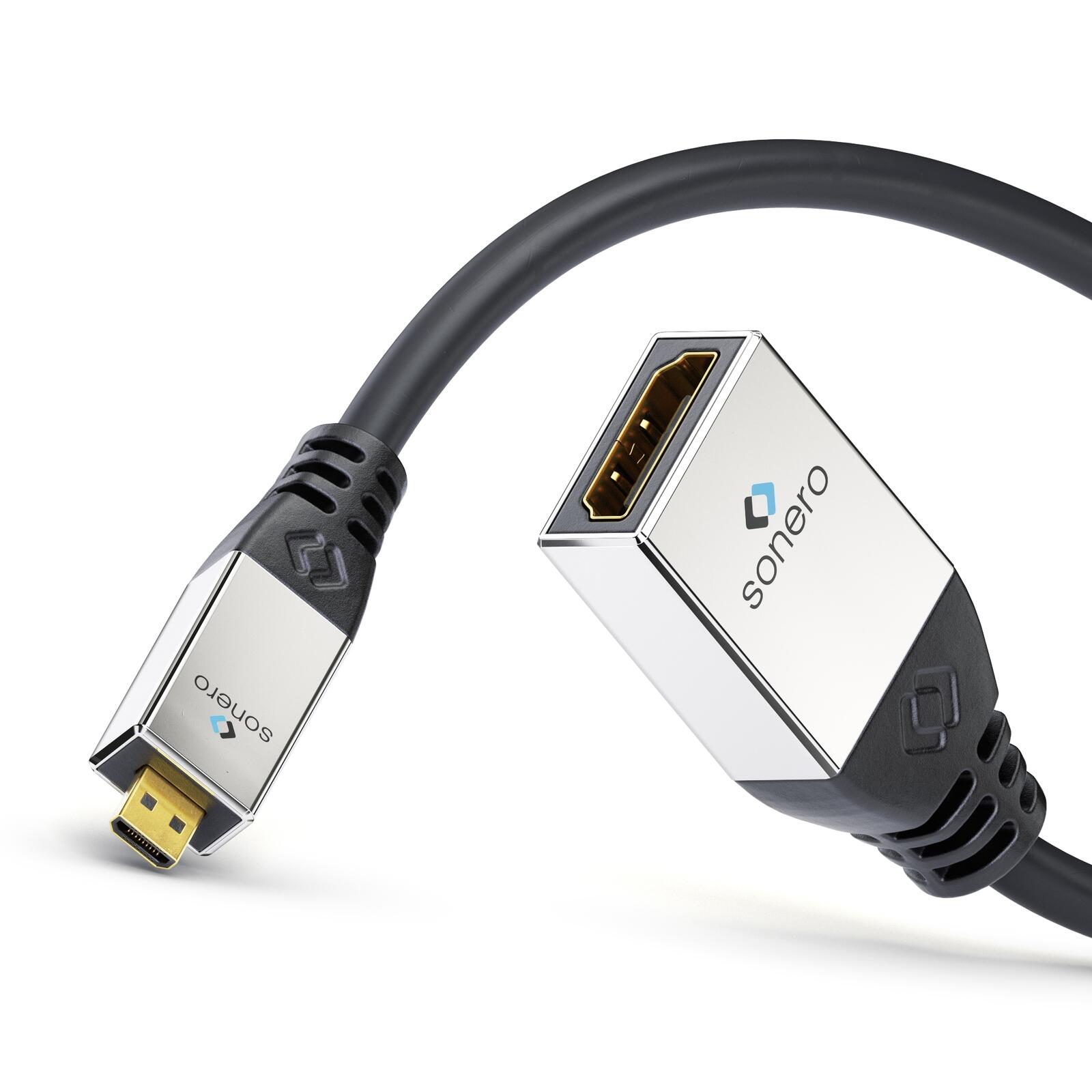 Sonero Micro HDMI auf HDMI Adapter Kabel 0,25m