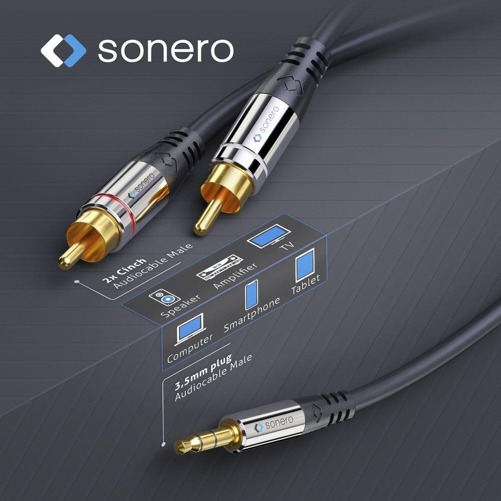 Sonero 2x Cinch auf 3,5mm Audio Kabel 15,0m