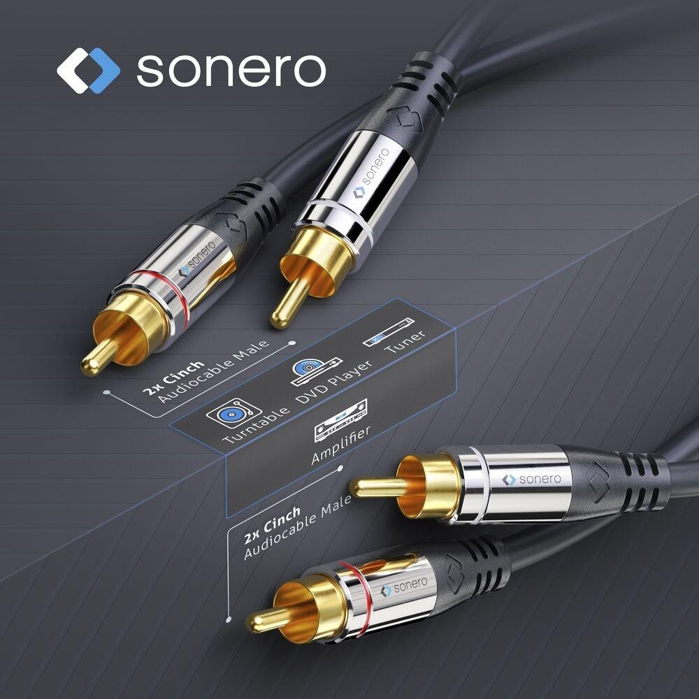 Sonero 2x Cinch Stereo Audio Kabel 12,5m