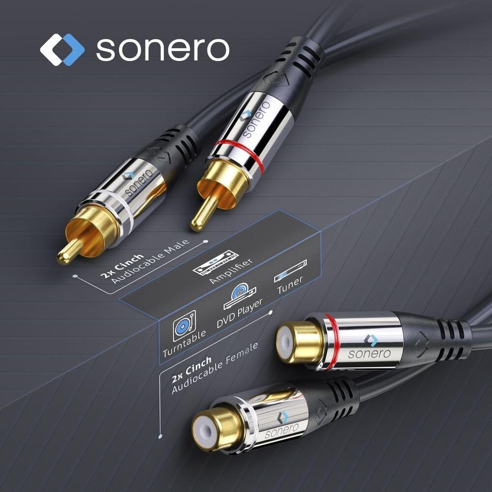Sonero 2x Cinch Stereo Verlängerung 1,0m