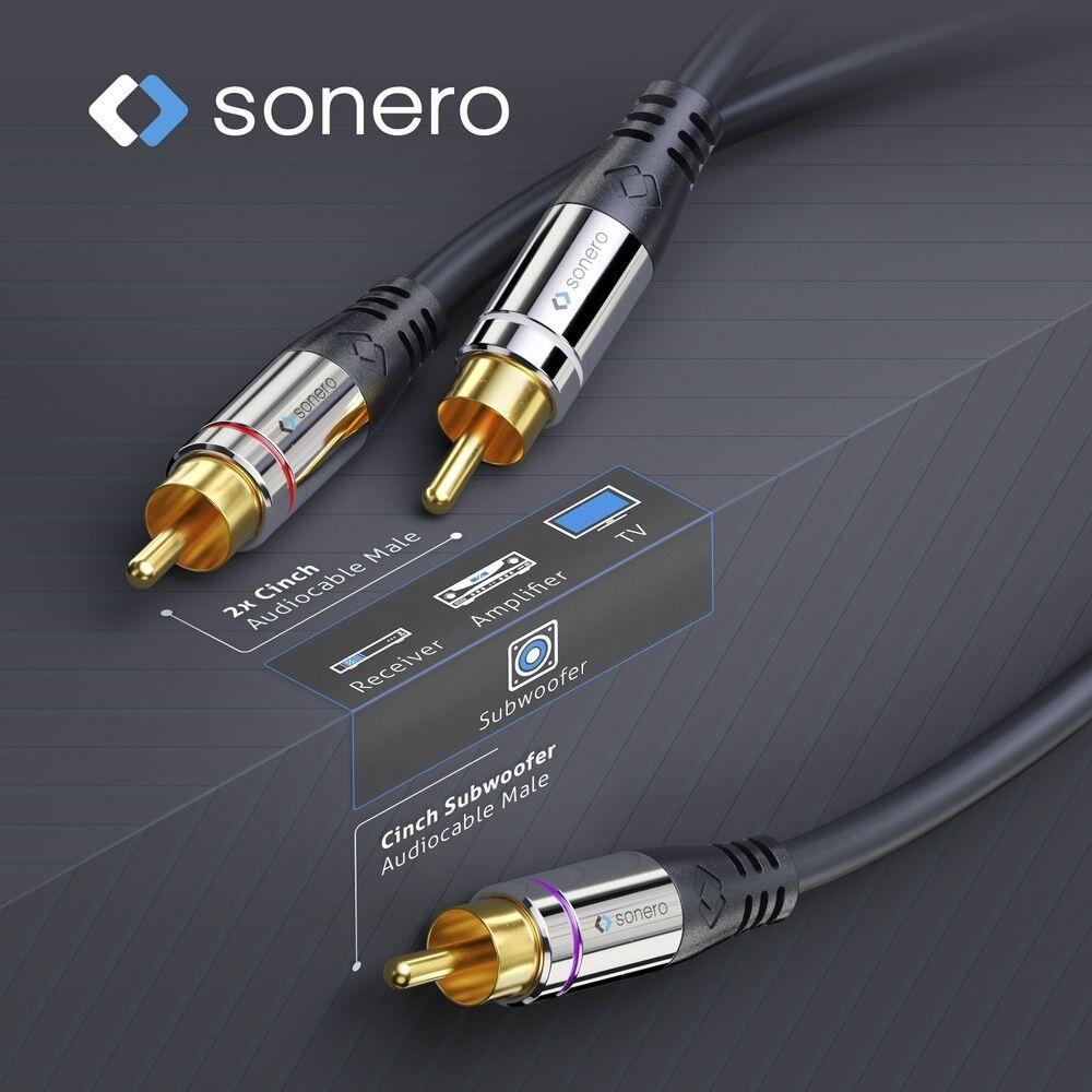 Sonero Cinch auf 2x Cinch Subwoofer Kabel  5,0m
