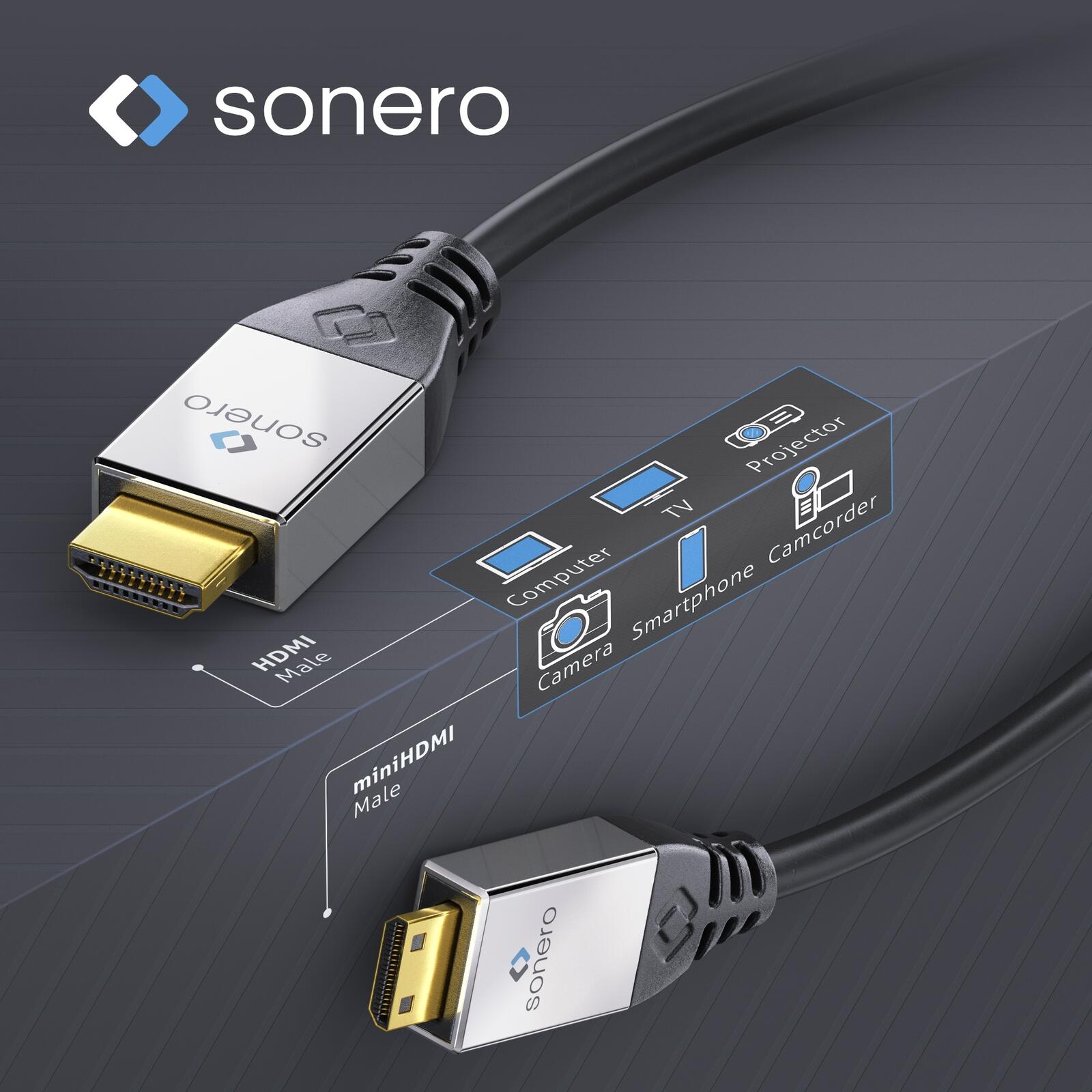 Sonero HDMI auf Mini HDMI Kabel 3,0m