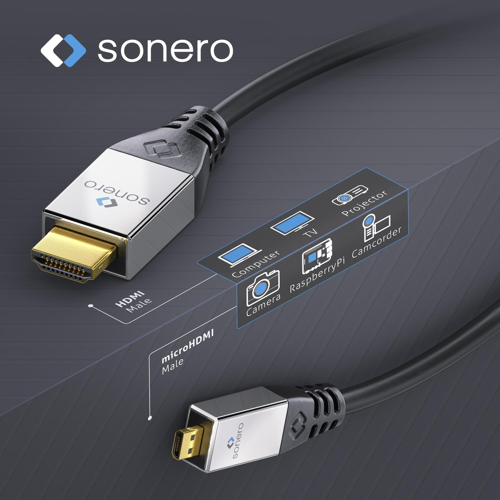 Sonero HDMI auf Micro HDMI Kabel 2,0m