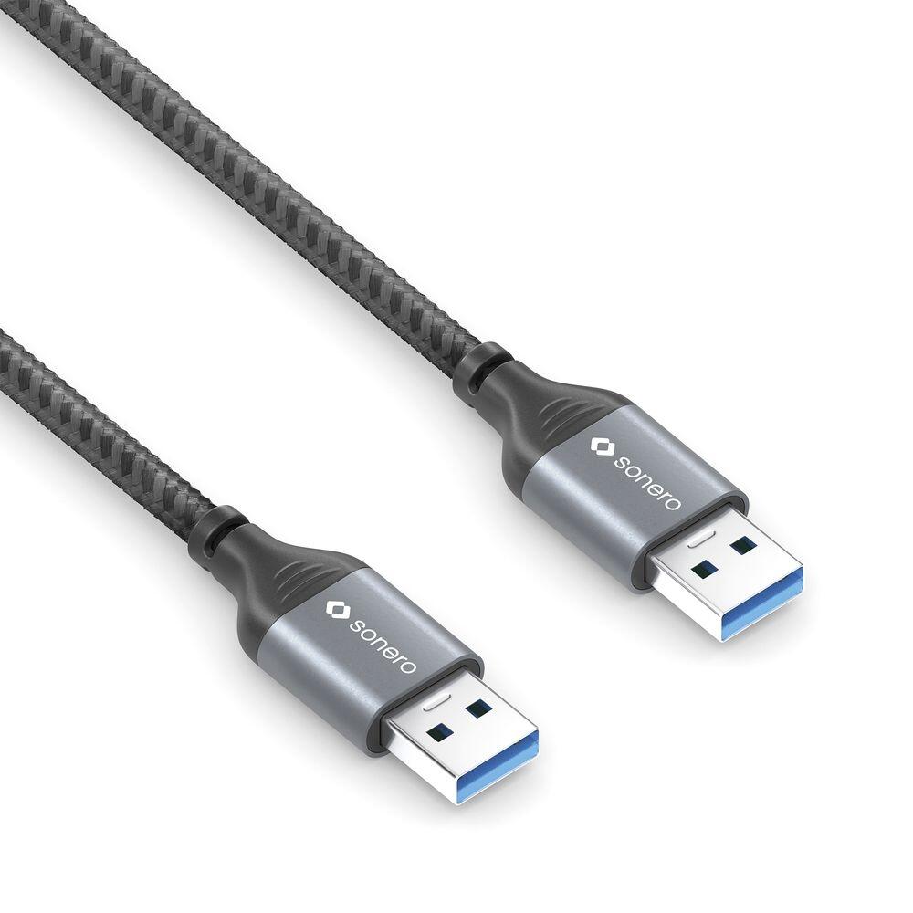 Sonero USB 3.0 Kabel - A/A - Aluminium - space grey/schwarz - 3,00m