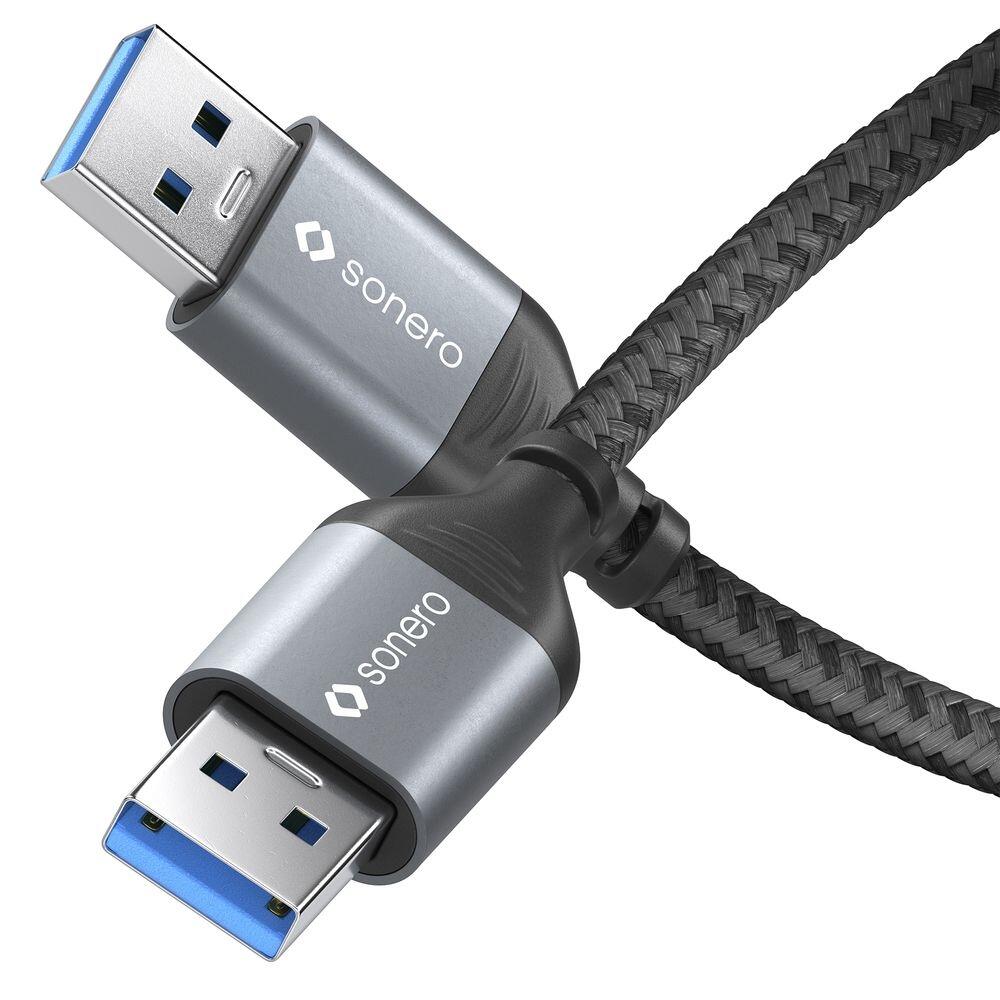 Sonero USB 3.0 Kabel - A/A - Aluminium - space grey/schwarz - 3,00m