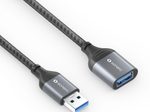 Sonero USB 3.0 Kabel - A/A Verlängerung - Aluminium - space grey/schwarz - 0,50m