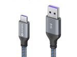 Sonero USB-C auf USB-A Ladekabel - USB 2.0, Super-Fast Charge 5V/5A - grau/blau - 1,00m