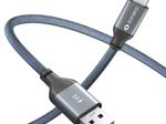 Sonero USB-C auf USB-A Ladekabel - USB 2.0, Super-Fast Charge 5V/5A - grau/blau - 1,00m