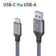 Sonero USB-C auf USB-A Ladekabel - USB 2.0, Super-Fast Charge 5V/5A - grau/blau - 1,50m