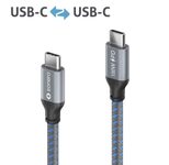 Sonero USB-C auf USB-C Ladekabel - USB 2.0, 100W PD - grau/blau - 2,00m