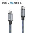 Sonero USB-C auf USB-C Ladekabel - USB 2.0, 100W PD - grau/blau - 2,00m