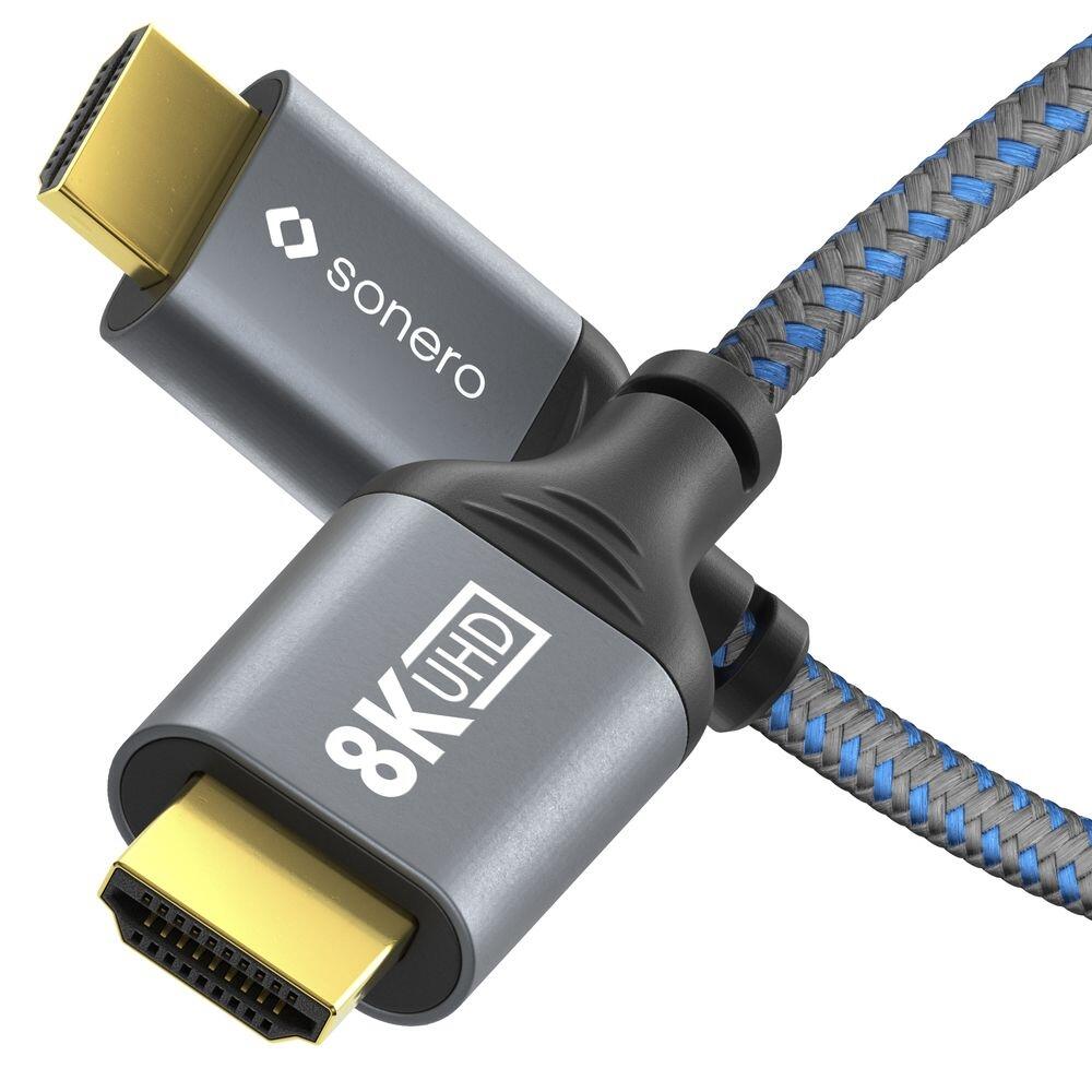 Sonero HDMI auf HDMI Kabel - 8K60 - grau/blau - 1,00m