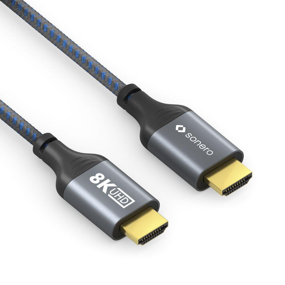 Sonero HDMI auf HDMI Kabel - 8K60 - grau/blau - 1,00m