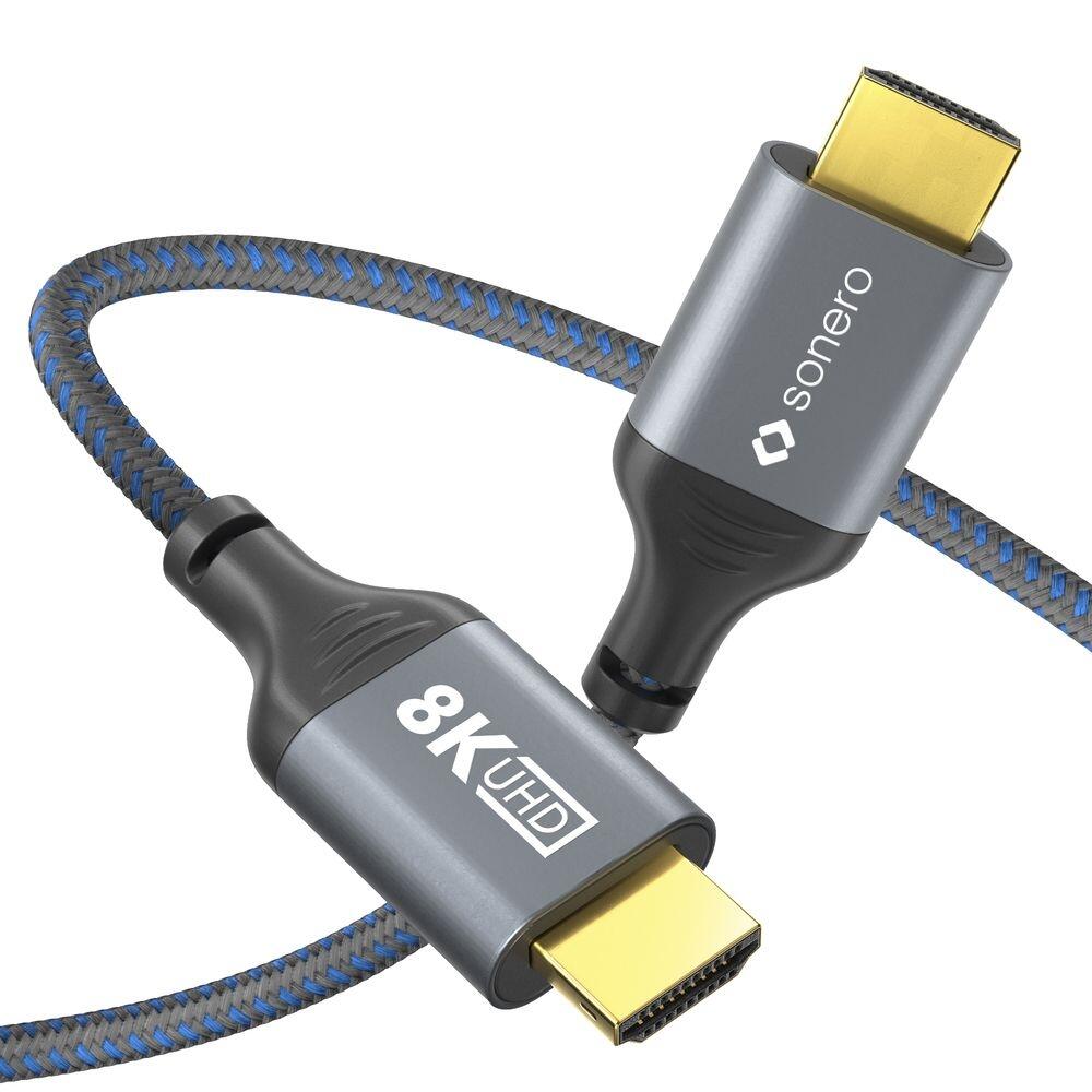 Sonero HDMI auf HDMI Kabel - 8K60 - grau/blau - 1,00m