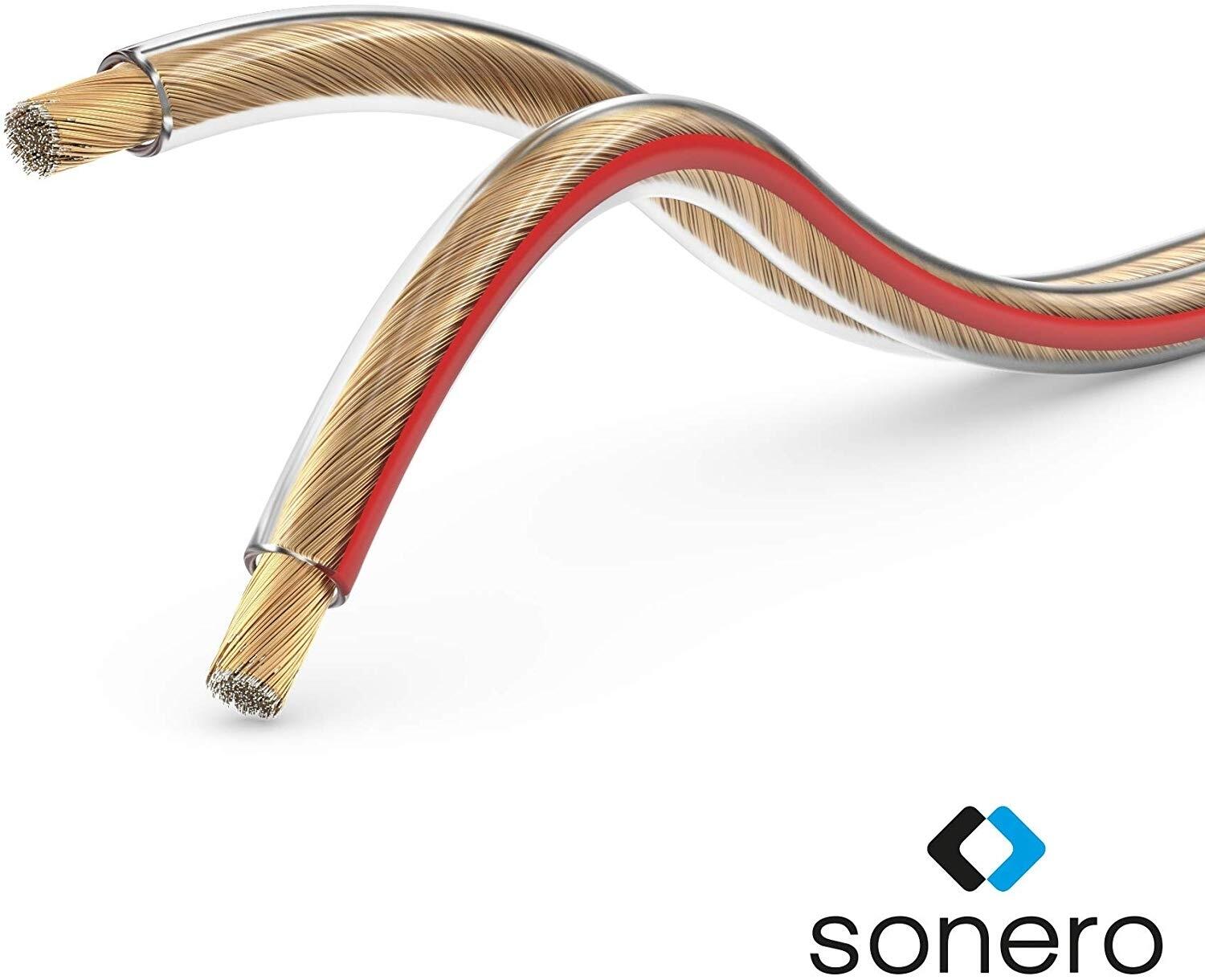 Sonero Lautsprecherkabel 2x0,75mm², CCA 10,0m, transparent