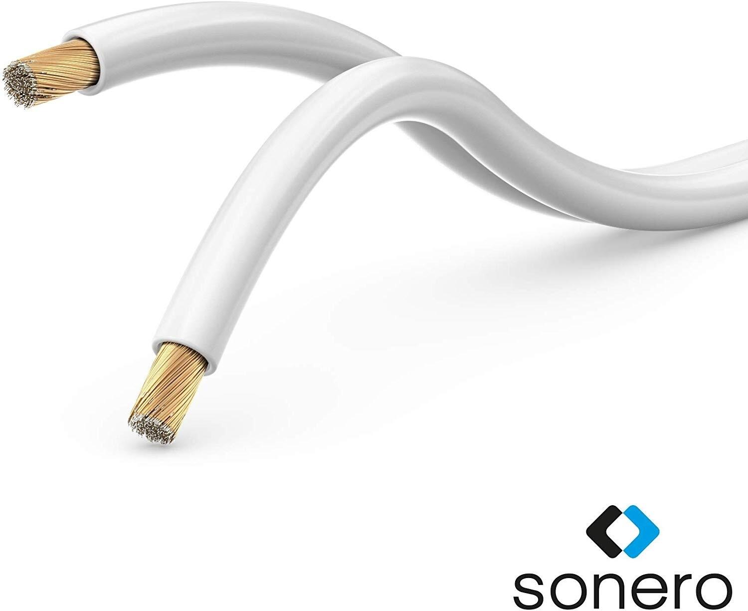 Sonero Lautsprecherkabel 2x1,5mm², CCA 10,0m, weiß