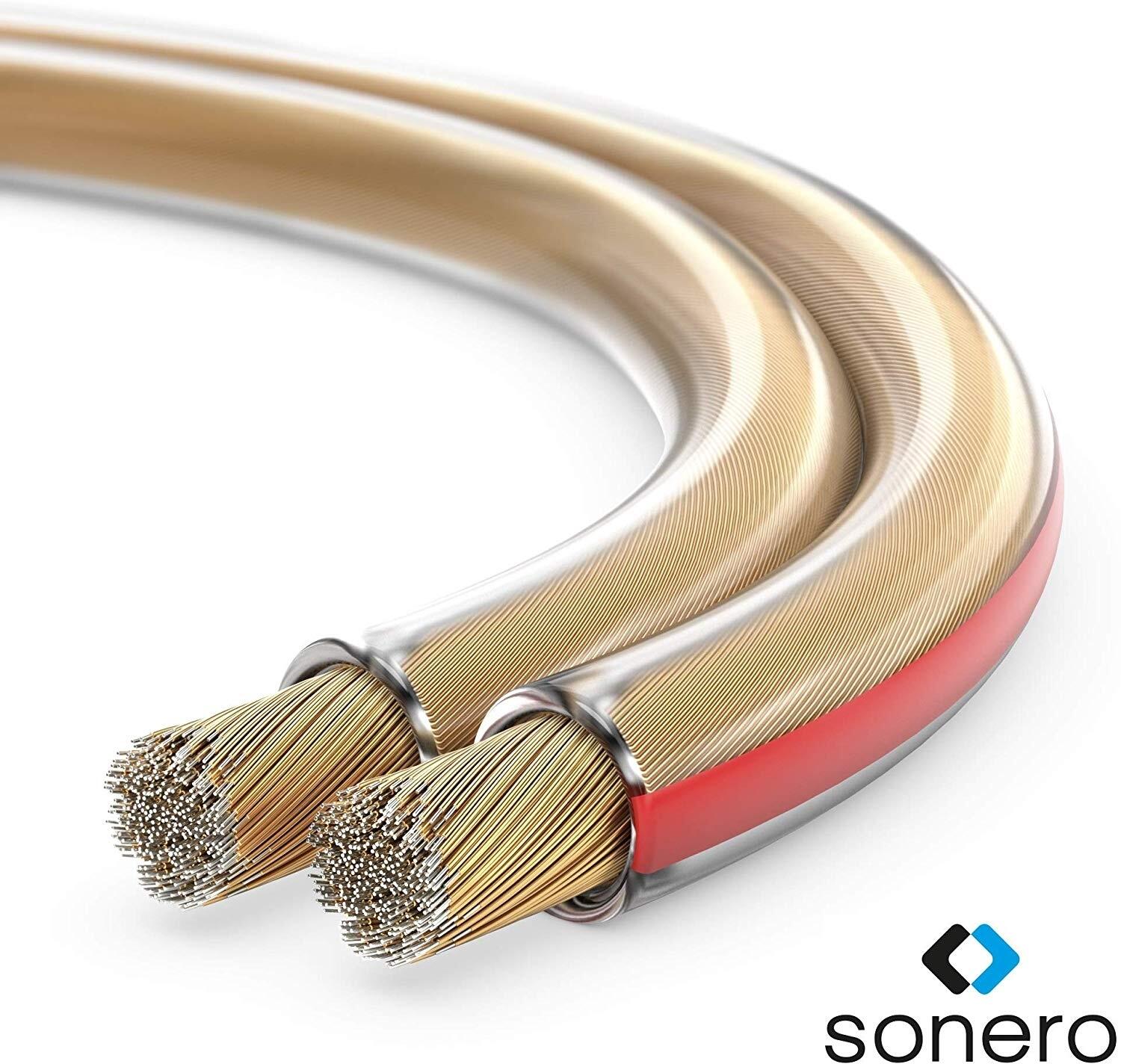 Sonero Lautsprecherkabel 2x4,0mm², CCA 50,0m, transparent