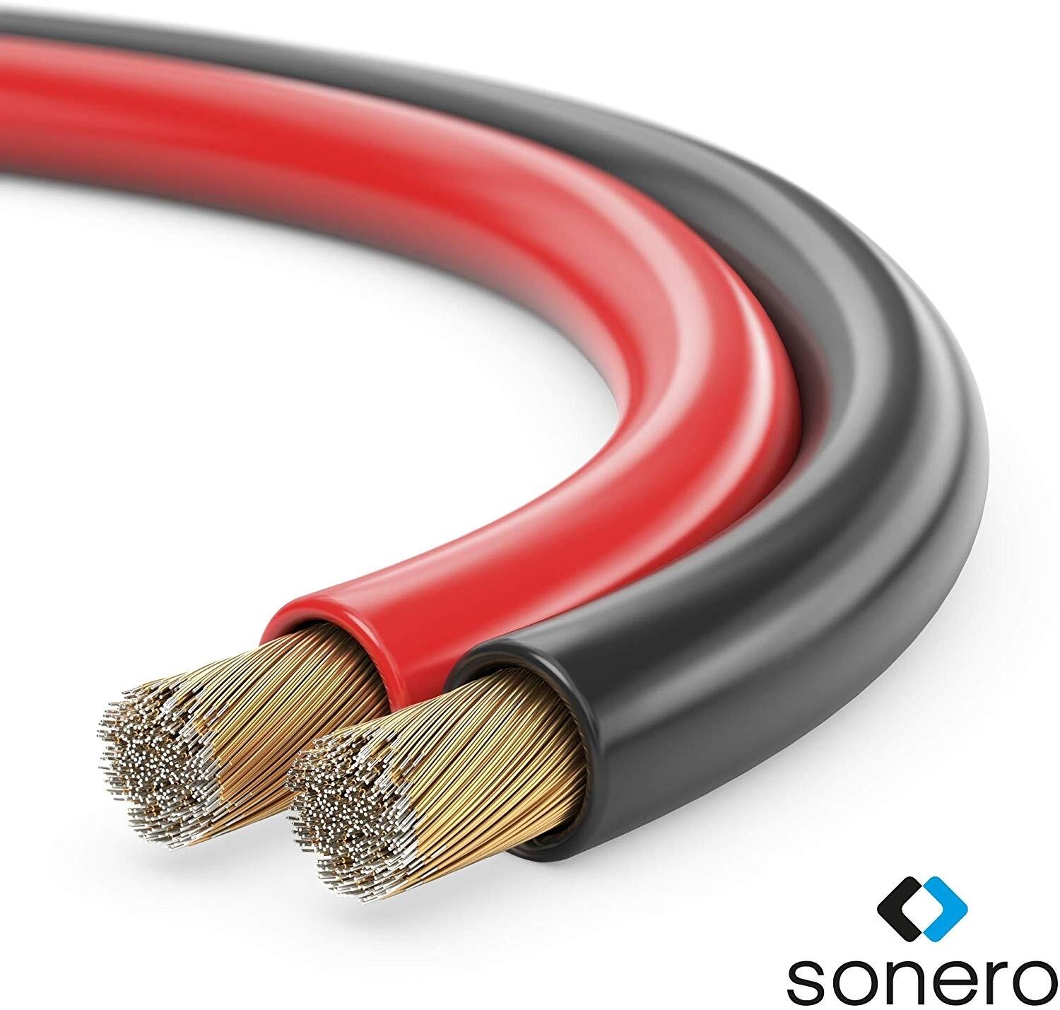 Sonero Lautsprecherkabel 2x1,5mm², CCA  100m, rot/schwarz