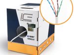 ICE Cable - Cat.5e Kabel, 350MHz, FTP, 24AWG, SBC, 305m Pulloutbox, Farbe: blau