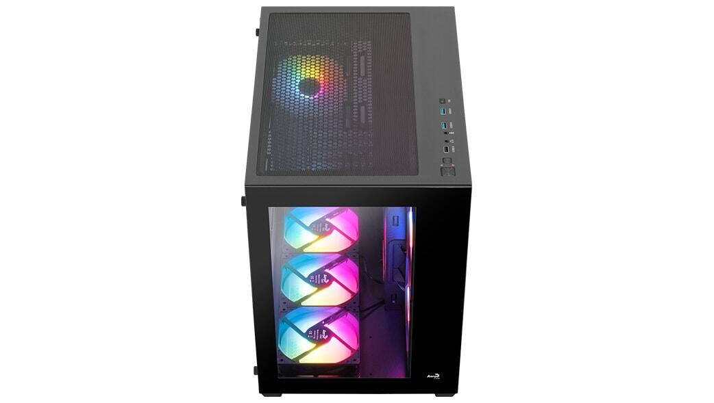 AeroCool PC Gehäuse Dryft-BK-v2 Mid-Tower Schwarz
