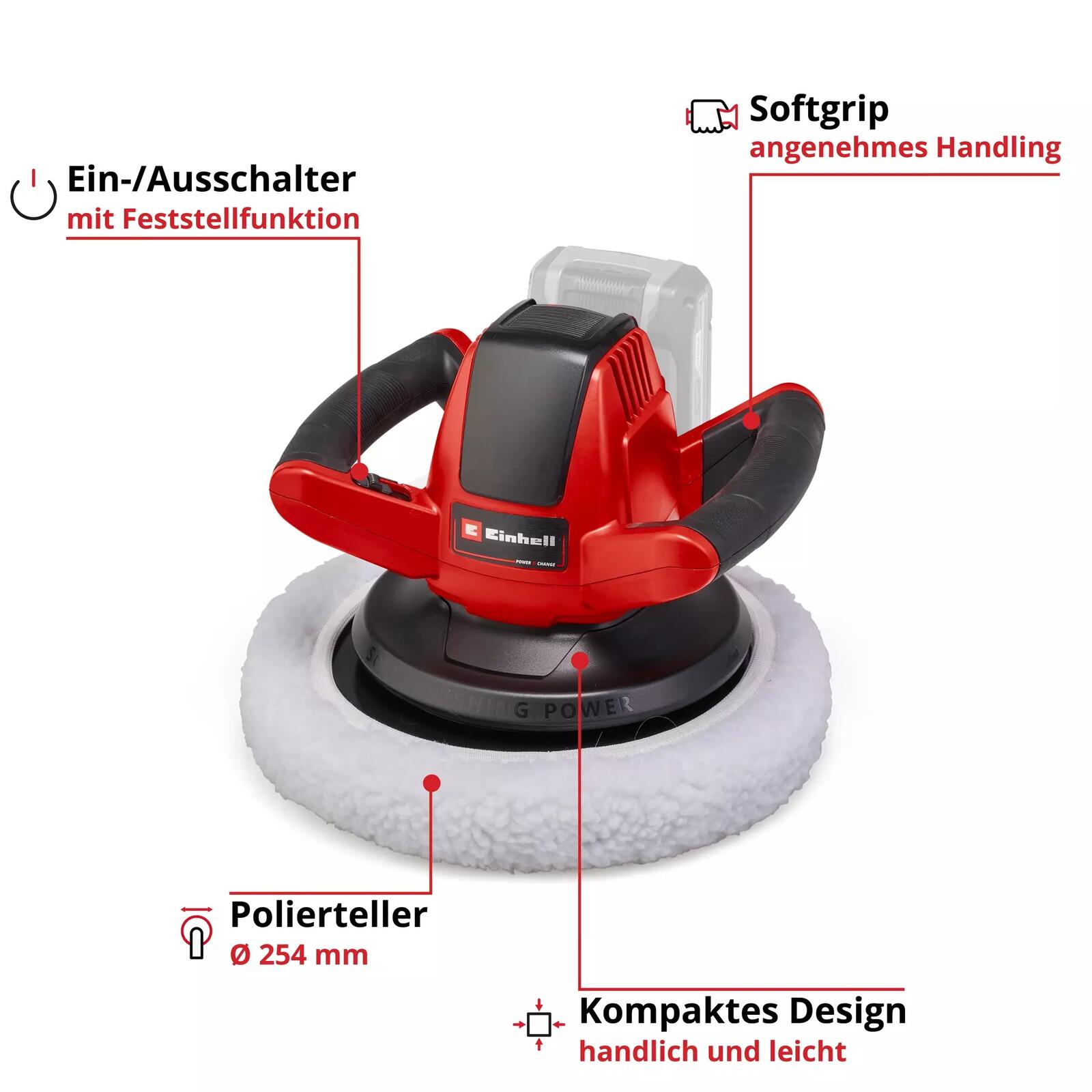 Einhell Akku-Autopoliermaschine CE-CB 18/254 Li-Solo (2093301)