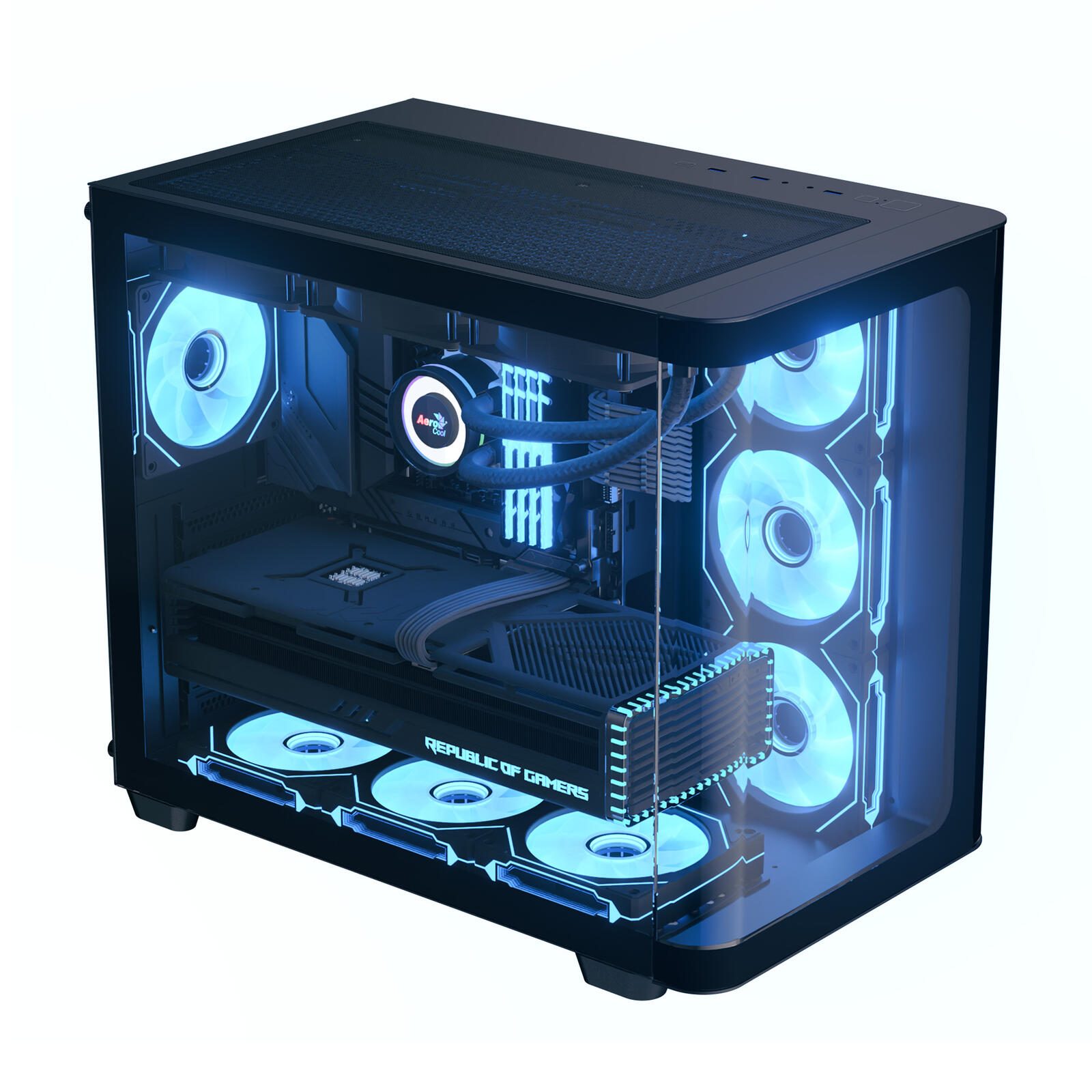 AeroCool PC Gehäuse P500C-G-BK-v1 Mid-Tower Schwarz