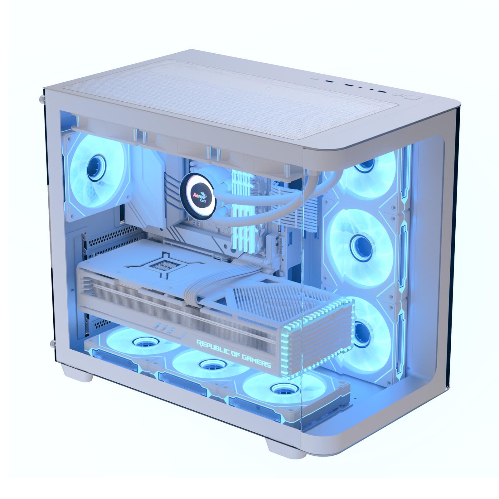 AeroCool PC Gehäuse P500C-G-WT-v1 Mid-Tower Weiß