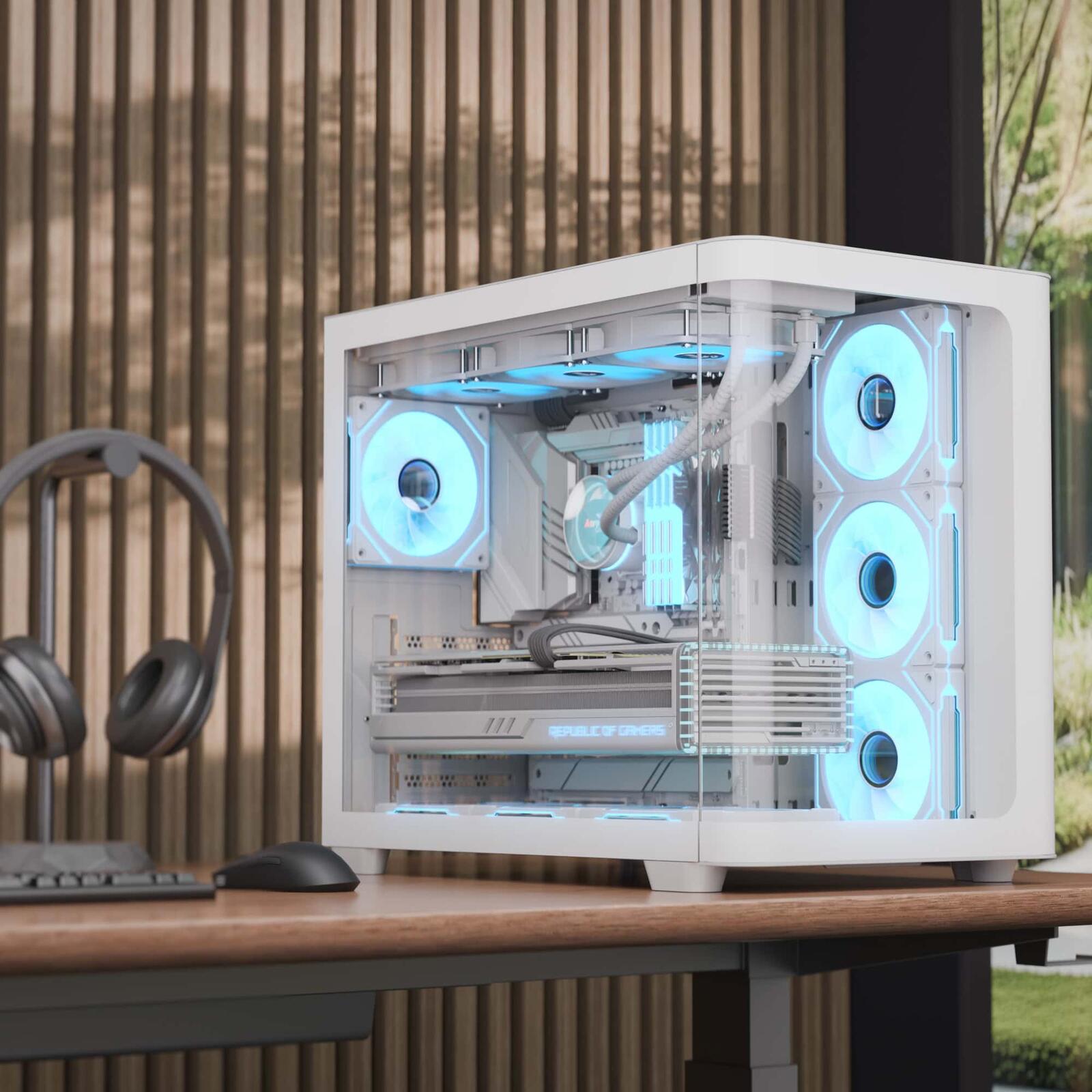 AeroCool PC Gehäuse P500C-G-WT-v1 Mid-Tower Weiß