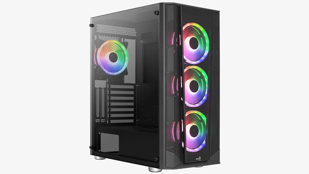 Aerocool PC Gehäuse Prism ARGB Midi-Tower Schwarz