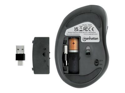 Manhattan 190237 Ergonomische Funkmaus - schwarz