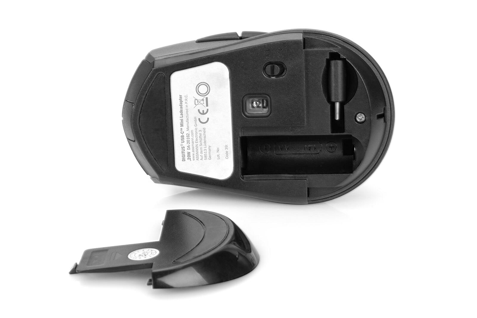 Digitus kabellose Maus, Schwarz/Grau