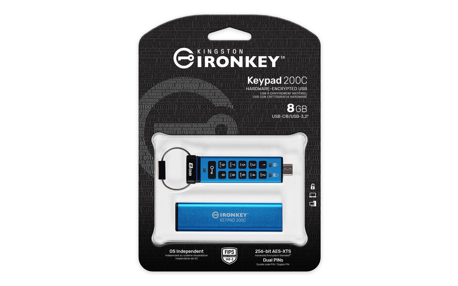 Kingston IronKey Keypad 200C - USB-Stick - 8 GB