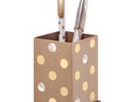 herlitz Stiftehalter Pure Glam 6,5 x 6,5 x 10,0 cm braun mit metallic Punkten