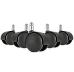 AMSTYLE 5er-Set Hartbodenrollen SPM1.911 Schwarz