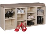WOHNLING Schuhbank mit Sitzauflage sonoma Flurbank 103,5 x 53 x 30 cm