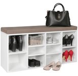 WOHNLING Schuhbank mit Sitzauflage weiß Flurbank 103,5 x 53 x 30 cm