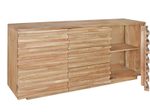 WOHNLING Sideboard 160 x 75 x 43 cm Massiv-Holz Akazie