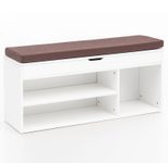 WOHNLING Schuhbank WL5.345 mit Sitzfläche Holz 104x51x32 cm Weiß