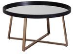 WOHNLING WL6.002 Design Couchtisch Gold mit Glasplatte 78 cm x 42,5 cm x 78 cm