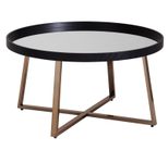 WOHNLING WL6.002 Design Couchtisch Gold mit Glasplatte 78 cm x 42,5 cm x 78 cm