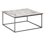WOHNLING WL6.233 Couchtisch Marmor Optik Weiß 80 cm x 38 cm  x 80 cm