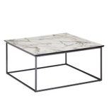 WOHNLING WL6.233 Couchtisch Marmor Optik Weiß 80 cm x 38 cm  x 80 cm