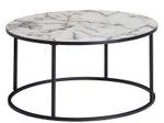 WOHNLING WL6.234 Couchtisch Marmor Optik Weiß 80 cm x 40 cm  x 80 cm