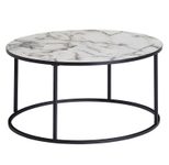 WOHNLING WL6.234 Couchtisch Marmor Optik Weiß 80 cm x 40 cm  x 80 cm