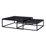 WOHNLING WL6.235 Design Couchtisch 2er Set Schwarz Marmor Optik