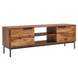 WOHNLING Lowboard Sheesham Massivholz 147x51x38 cm