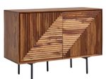 WOHNLING Sideboard 100x71x40 cm Sheesham Massivholz / Metall