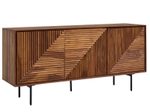 WOHNLING Sideboard 148x72x40 cm Sheesham Massivholz / Metall